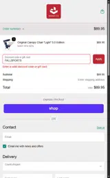 FALLSPORTS coupon verification screenshot