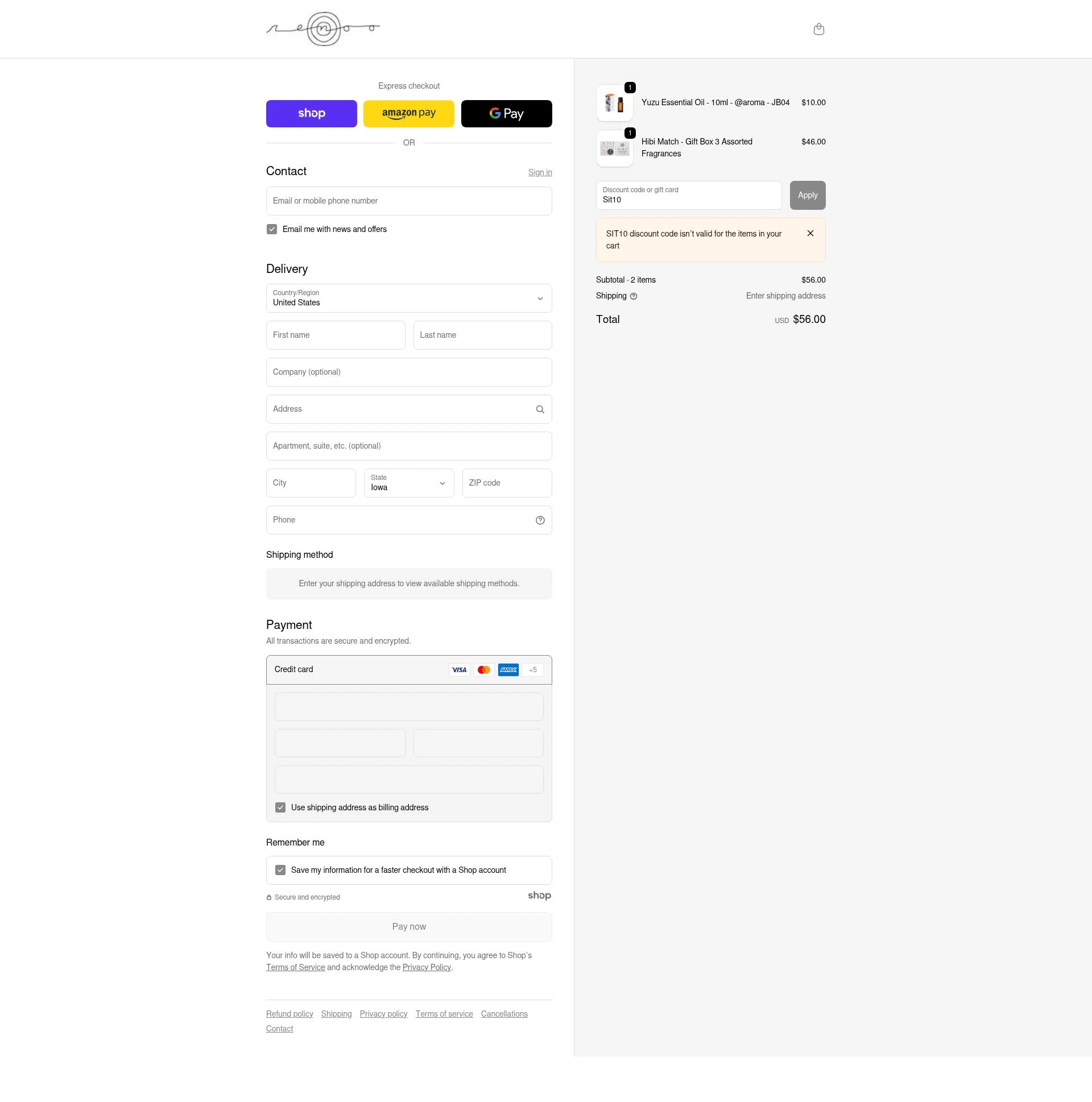 renoo.life checkout page showing renoo.life promo code box | Screenshot taken by SimplyCodes community member on Dec 4, 2025
