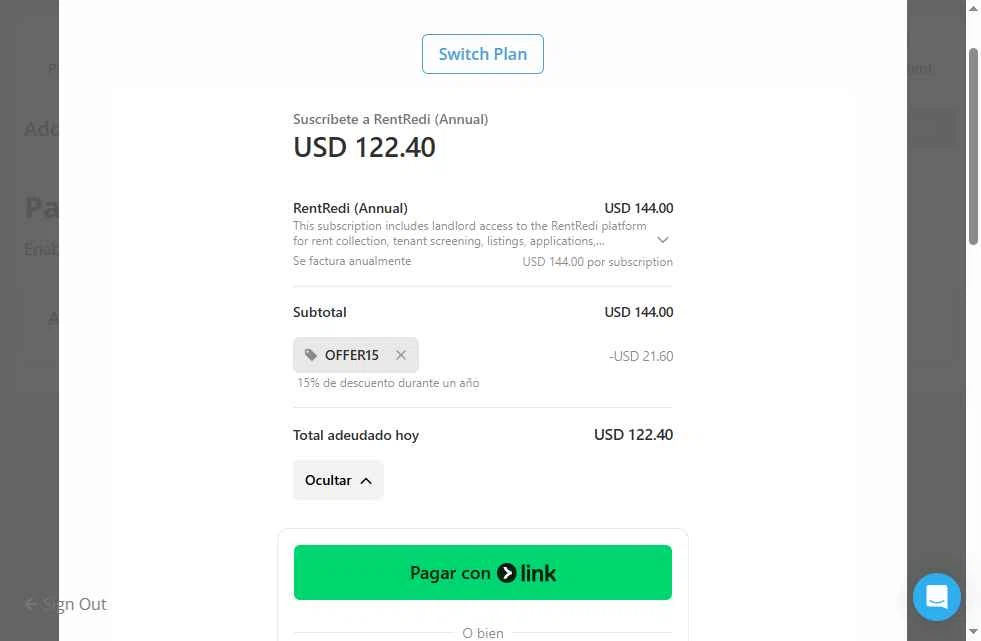 RentRedi checkout page showing RentRedi promo code box | Screenshot taken by SimplyCodes community member on Oct 18, 2025