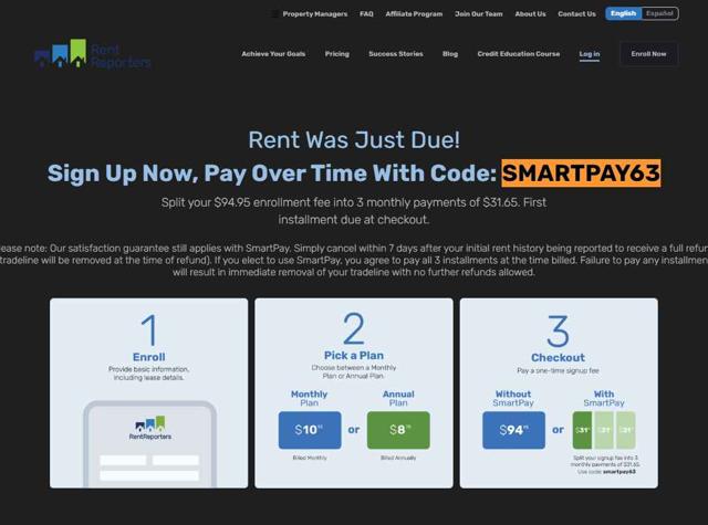 RentReporters checkout page showing RentReporters promo code box | Screenshot taken by SimplyCodes community member on Sep 9, 2025