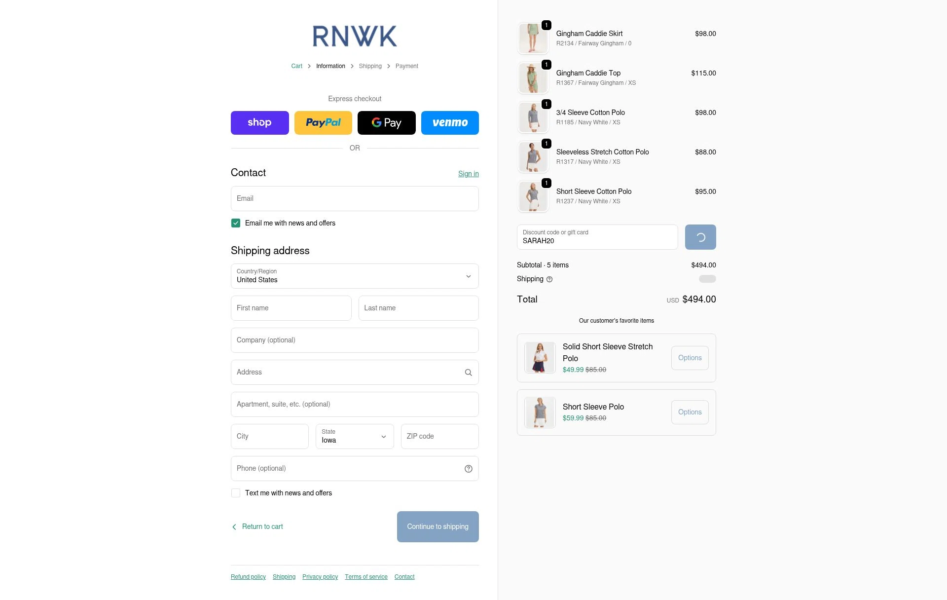 Renwick checkout page showing Renwick promo code box | Screenshot taken by SimplyCodes community member on Feb 15, 2026