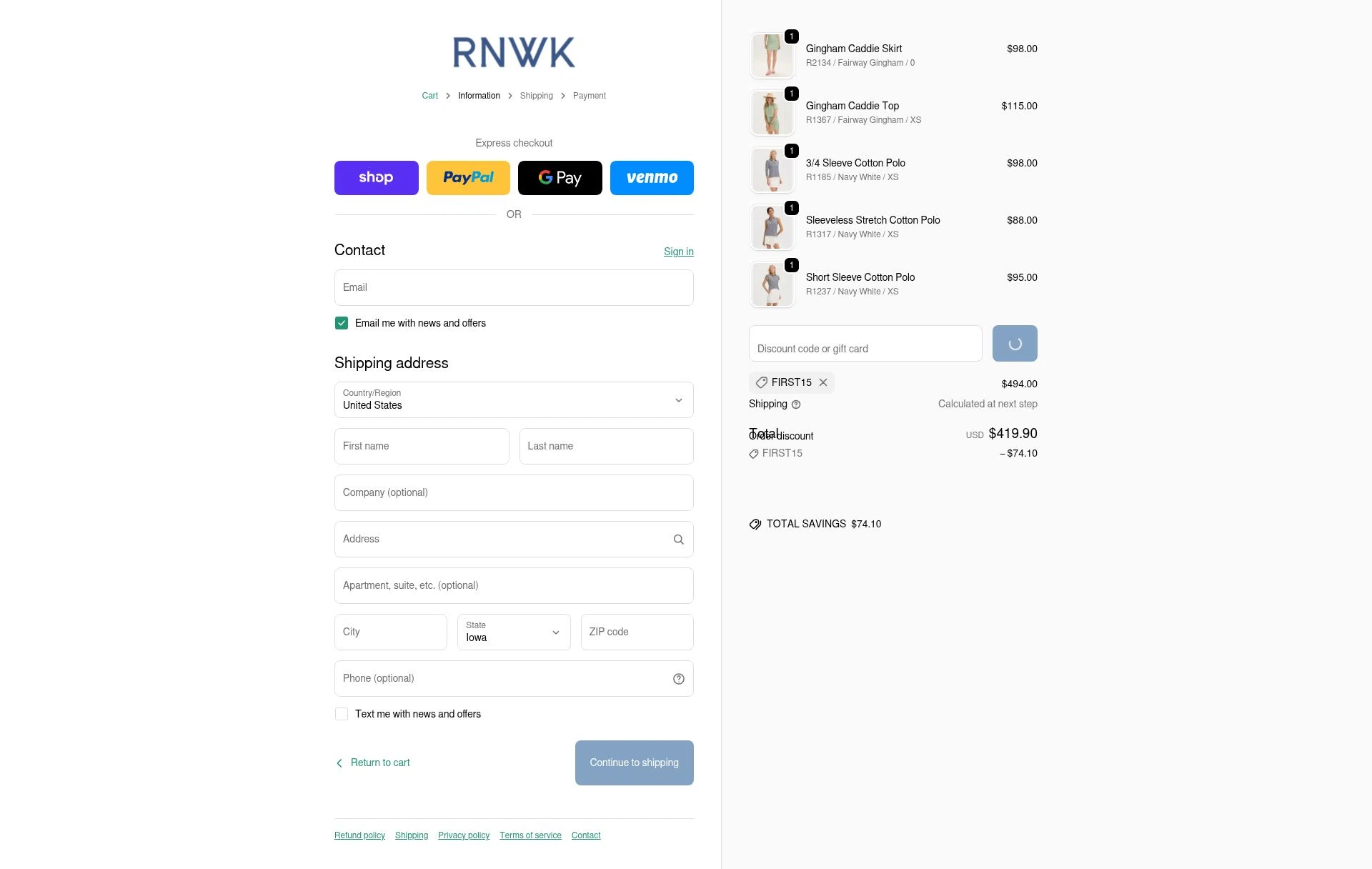 Renwick checkout page showing Renwick promo code box | Screenshot taken by SimplyCodes community member on Feb 15, 2026