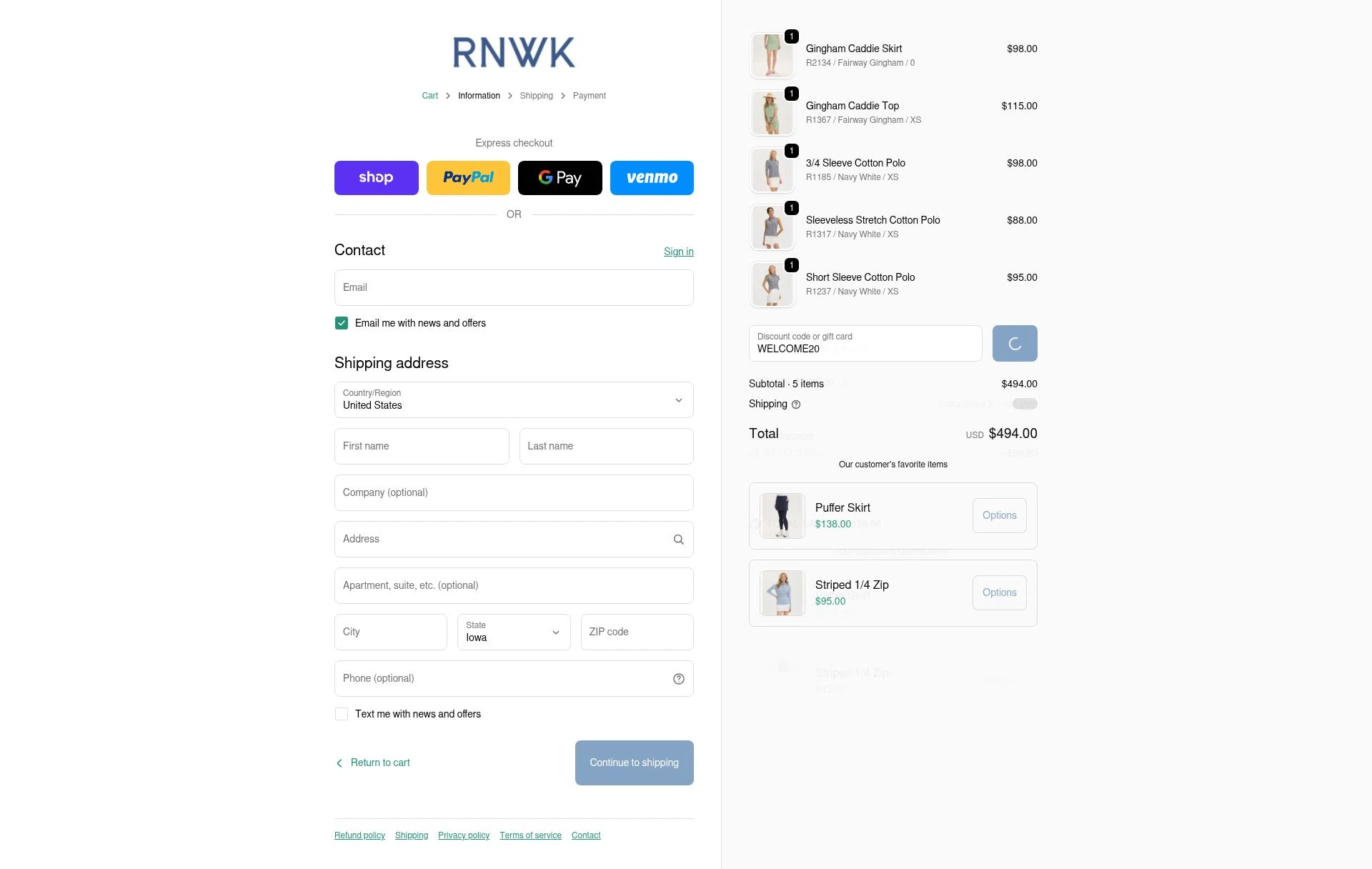 Renwick checkout page showing Renwick promo code box | Screenshot taken by SimplyCodes community member on Feb 19, 2026