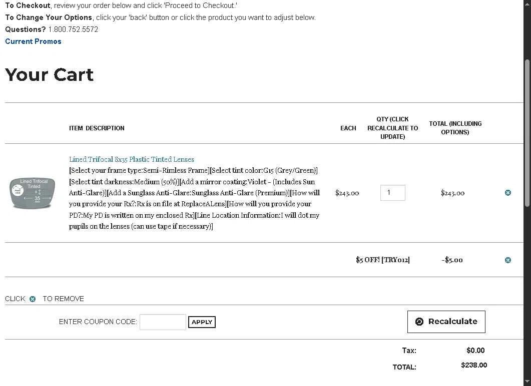 ReplaceALens checkout page showing ReplaceALens promo code box | Screenshot taken by SimplyCodes community member on Sep 3, 2025