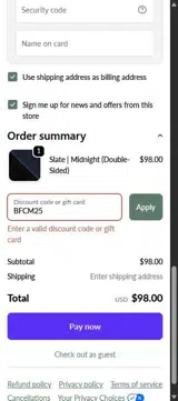 BFCM25 coupon verification screenshot
