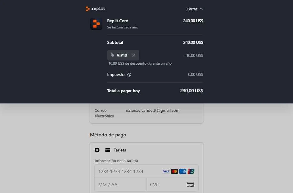 Replit AI checkout page showing Replit AI promo code box | Screenshot taken by SimplyCodes community member on Jan 13, 2026