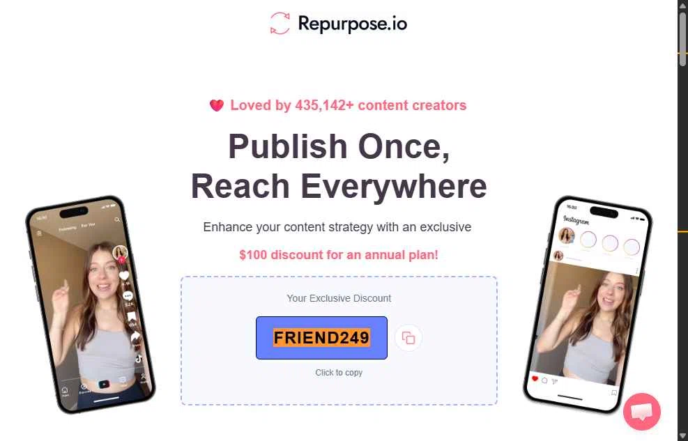 Repurpose.io checkout page showing Repurpose.io promo code box | Screenshot taken by SimplyCodes community member on Feb 4, 2026