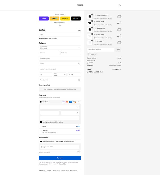 RESID3NCY checkout page showing RESID3NCY discount code box | Screenshot taken by SimplyCodes community member on Sep 4, 2025