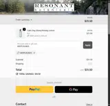 Resonant Botanicals coupon verification screenshot