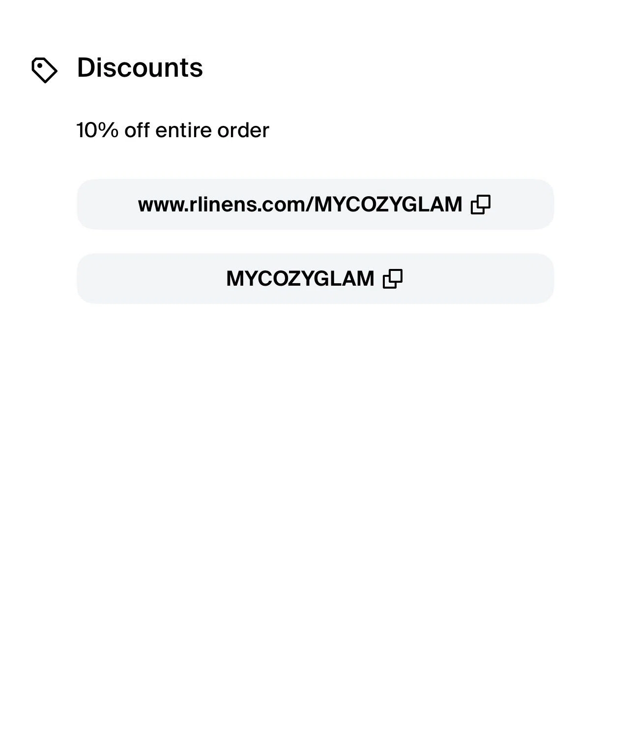 RestLinens promo code screenshot showing code MYCOZYGLAM applied at RestLinens checkout page. Uploaded by SimplyCodes community member DrugaBeograd on Nov 4, 2025