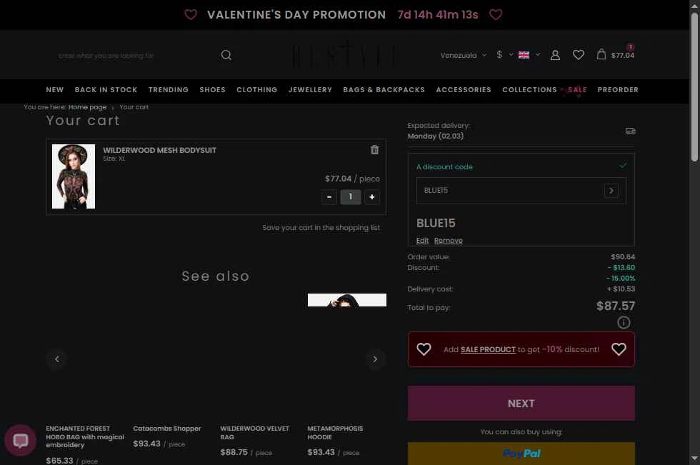Restyle checkout page showing Restyle discount code box | Screenshot taken by SimplyCodes community member on Feb 15, 2026