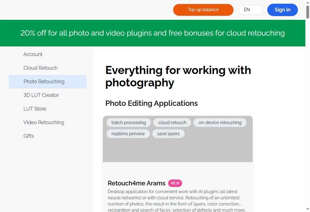 Retouch4me checkout page showing Retouch4me promo code box | Screenshot taken by SimplyCodes community member on Sep 5, 2025