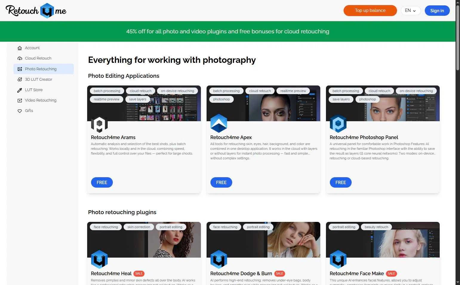 Retouch4me checkout page showing Retouch4me promo code box | Screenshot taken by SimplyCodes community member on Nov 26, 2025