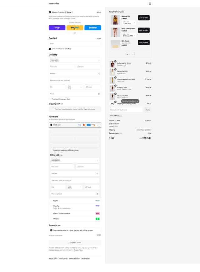 Retrofête checkout page showing Retrofête promo code box | Screenshot taken by SimplyCodes community member on Sep 8, 2025