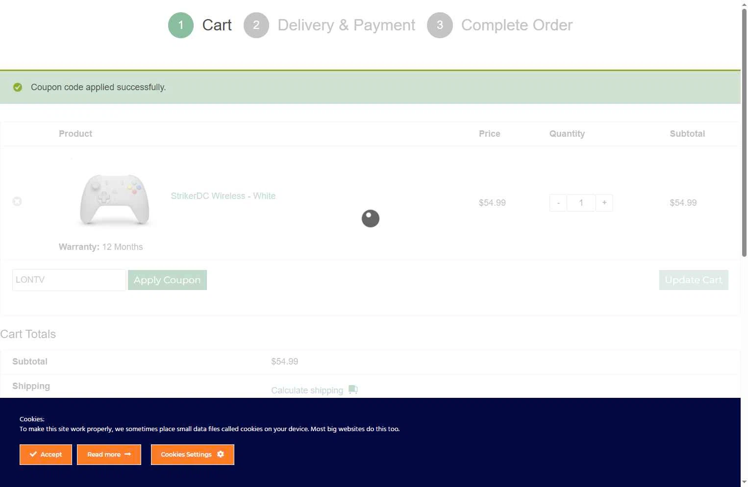 Retro Fighters checkout page showing Retro Fighters coupon code box | Screenshot taken by SimplyCodes community member on Dec 16, 2025