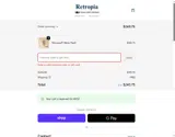 Retropia US coupon verification screenshot