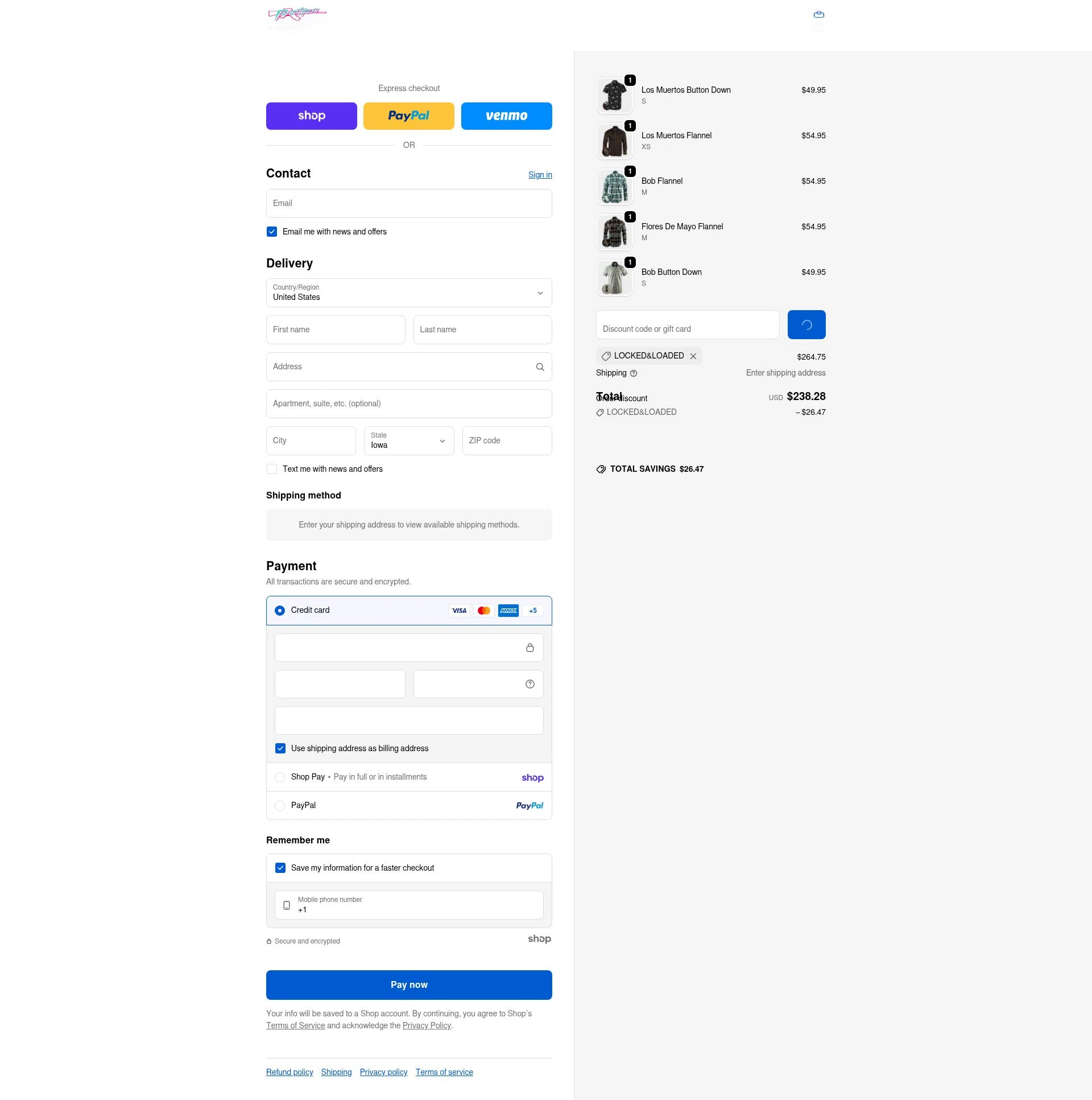 Retro Rifle checkout page showing Retro Rifle discount code box | Screenshot taken by SimplyCodes community member on Jan 23, 2026
