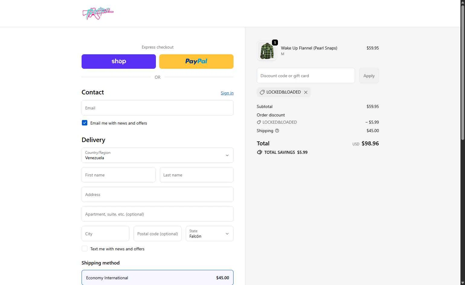 Retro Rifle checkout page showing Retro Rifle discount code box | Screenshot taken by SimplyCodes community member on Jan 28, 2026