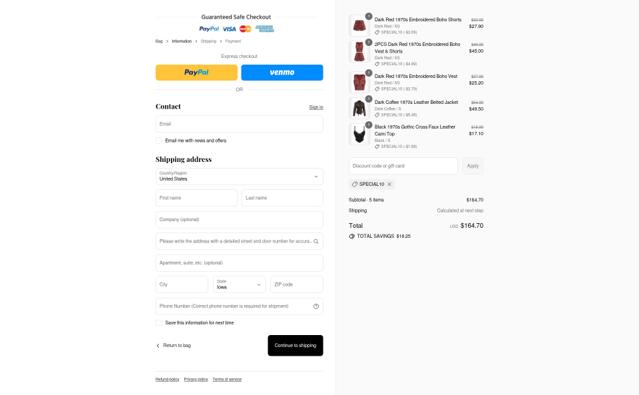 Retro Stage checkout page showing Retro Stage discount code box | Screenshot taken by SimplyCodes community member on Sep 12, 2025