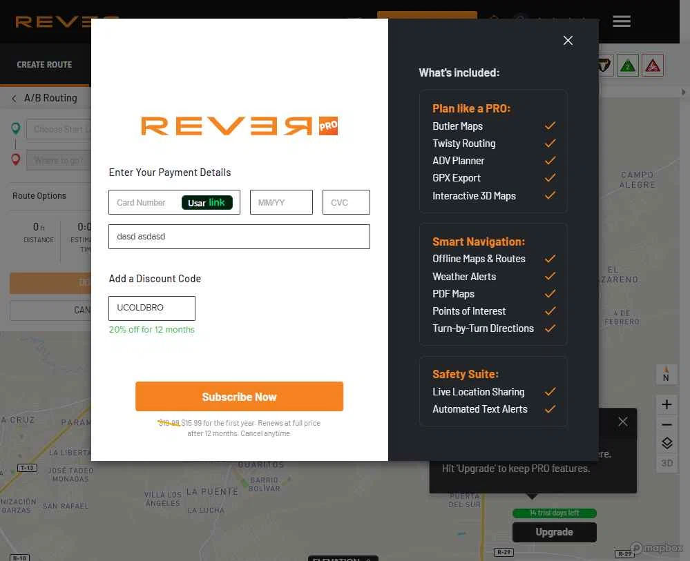 Rever checkout page showing Rever coupon code box | Screenshot taken by SimplyCodes community member on Oct 25, 2025