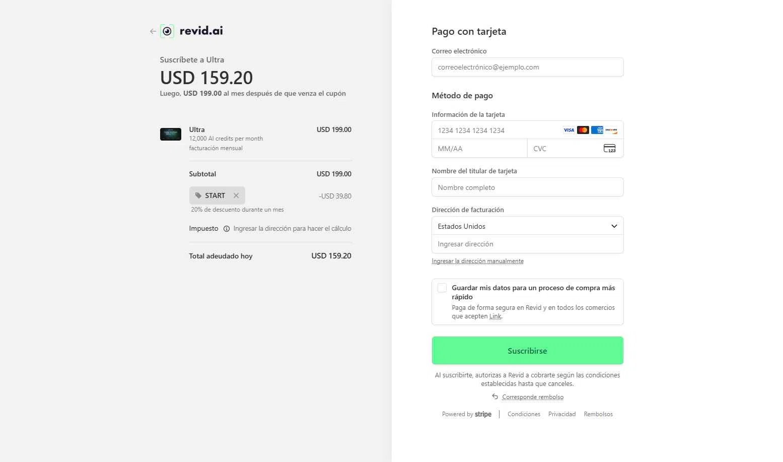 Revid.ai checkout page showing Revid.ai promo code box | Screenshot taken by SimplyCodes community member on Jan 7, 2026