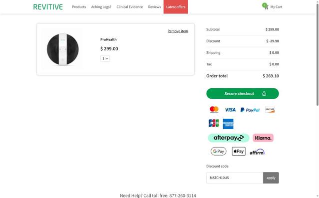 Revitive checkout page showing Revitive promo code box | Screenshot taken by SimplyCodes community member on Jun 30, 2025