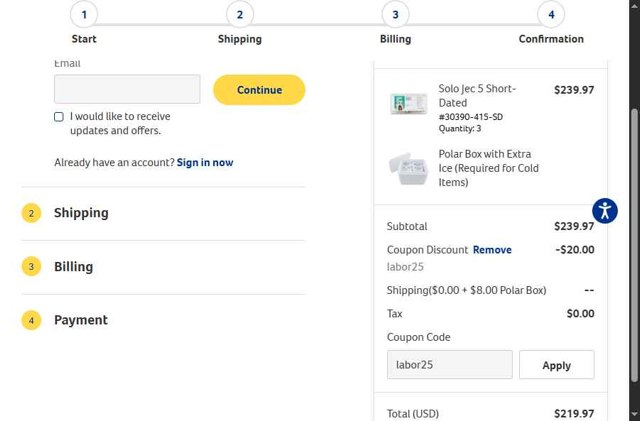 Revival Animal Health checkout page showing Revival Animal Health coupon code box | Screenshot taken by SimplyCodes community member on Sep 3, 2025