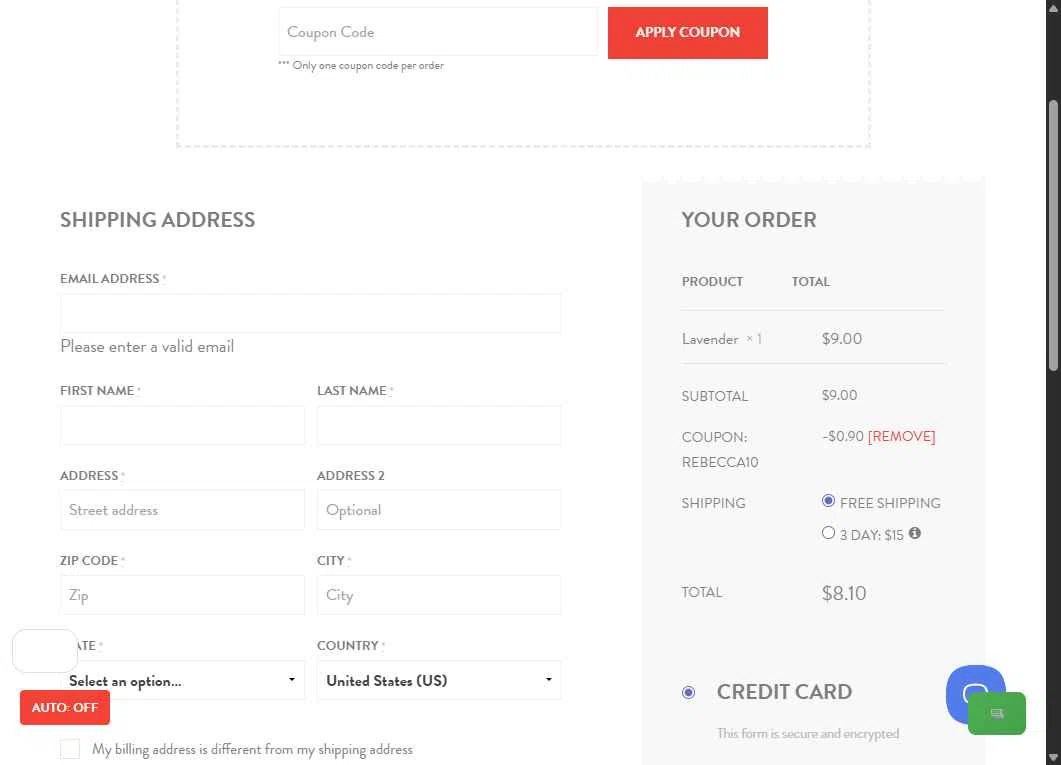 Revive EO checkout page showing Revive EO coupon code box | Screenshot taken by SimplyCodes community member on Jan 29, 2026