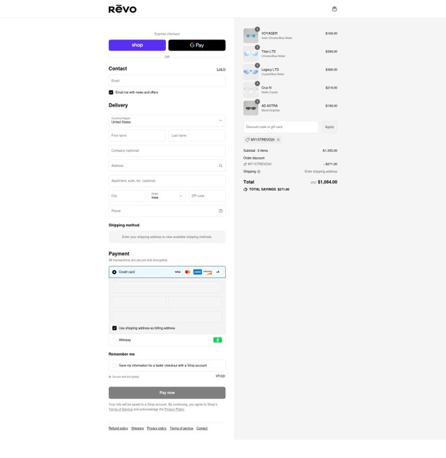 Revo checkout page showing Revo discount code box | Screenshot taken by SimplyCodes community member on Sep 3, 2025