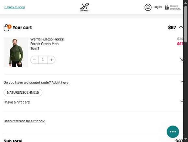 RevolutionRace checkout page showing RevolutionRace promo code box | Screenshot taken by SimplyCodes community member on Aug 2, 2025