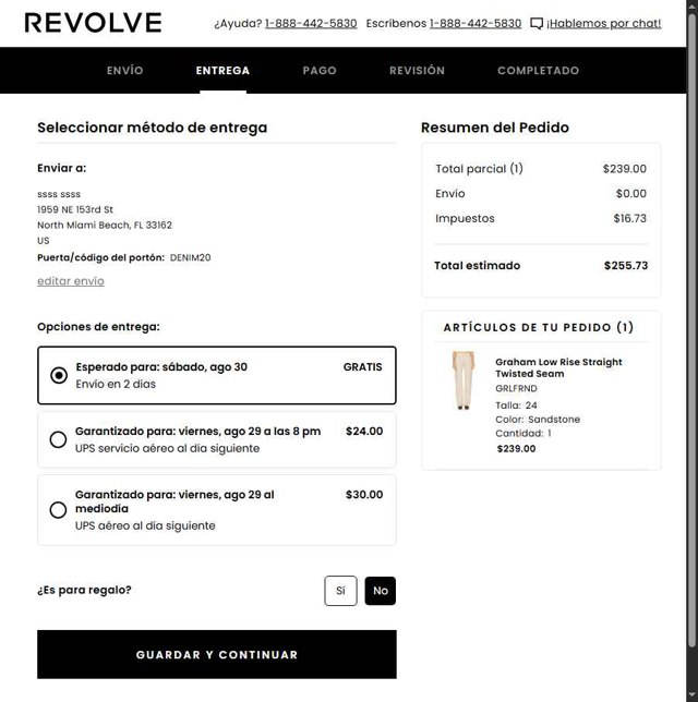 Revolve checkout page showing Revolve promo code box | Screenshot taken by SimplyCodes community member on Aug 28, 2025