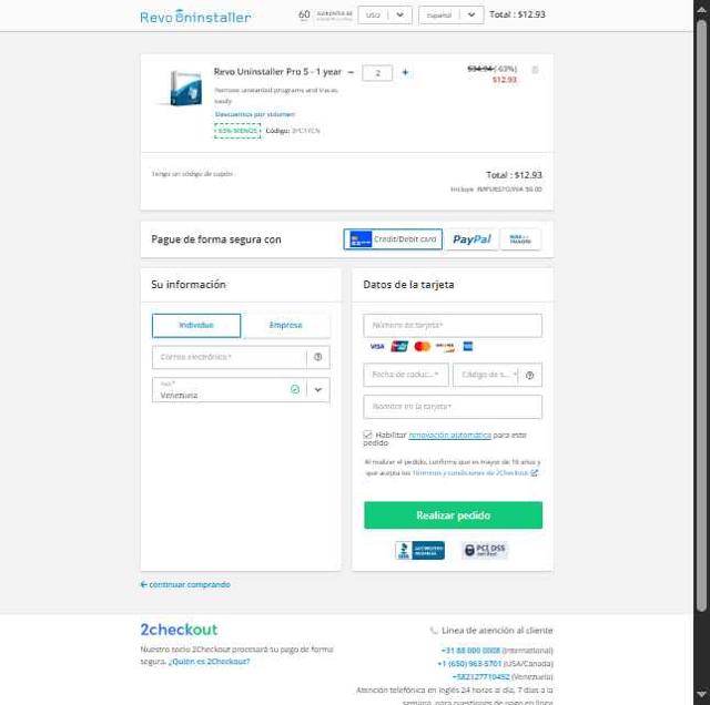 Revo Uninstaller checkout page showing Revo Uninstaller discount code box | Screenshot taken by SimplyCodes community member on May 27, 2025