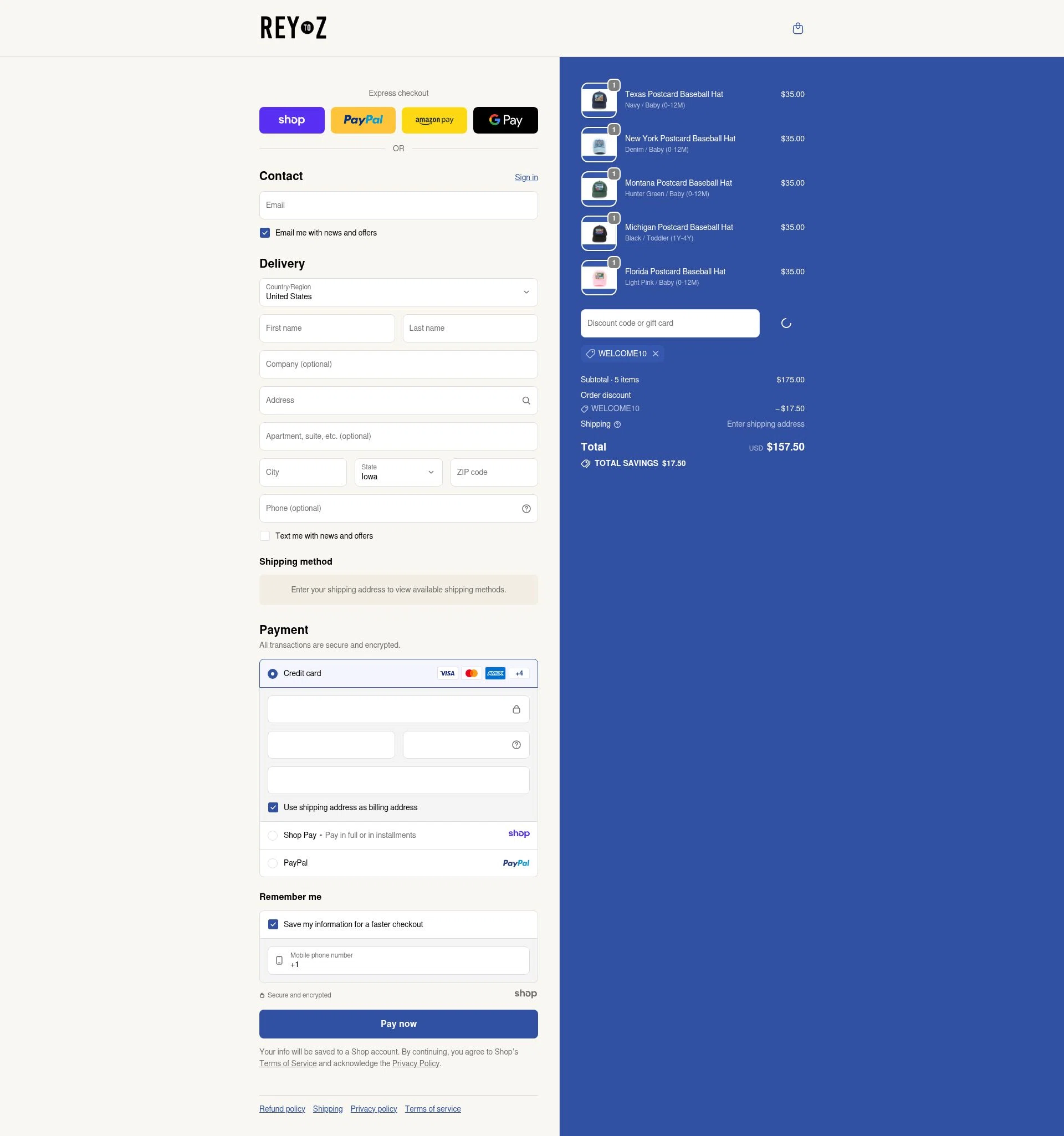 Rey to Z checkout page showing Rey to Z discount code box | Screenshot taken by SimplyCodes community member on Dec 29, 2025