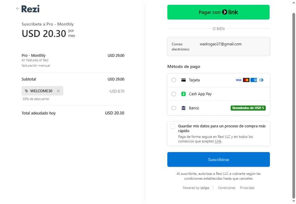 Rezi checkout page showing Rezi promo code box | Screenshot taken by SimplyCodes community member on Dec 18, 2025