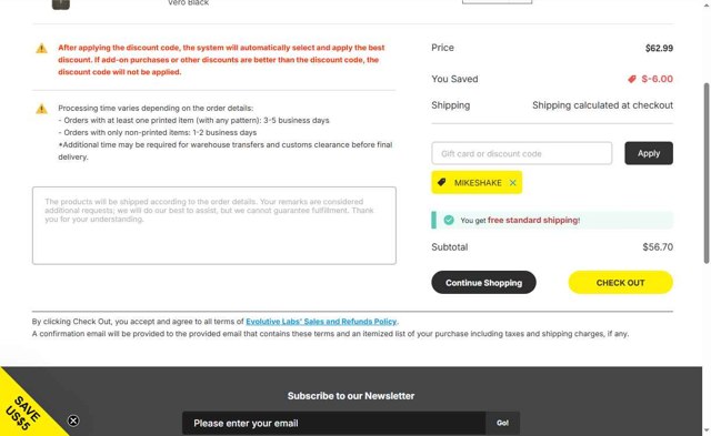 RhinoShield checkout page showing RhinoShield discount code box | Screenshot taken by SimplyCodes community member on Sep 1, 2025