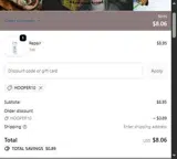 Hooper10 coupon verification screenshot