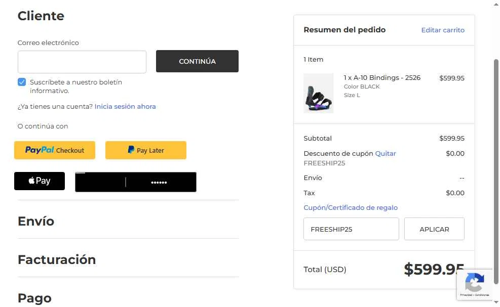 RIDE Snowboards checkout page showing RIDE Snowboards coupon code box | Screenshot taken by SimplyCodes community member on Sep 17, 2025