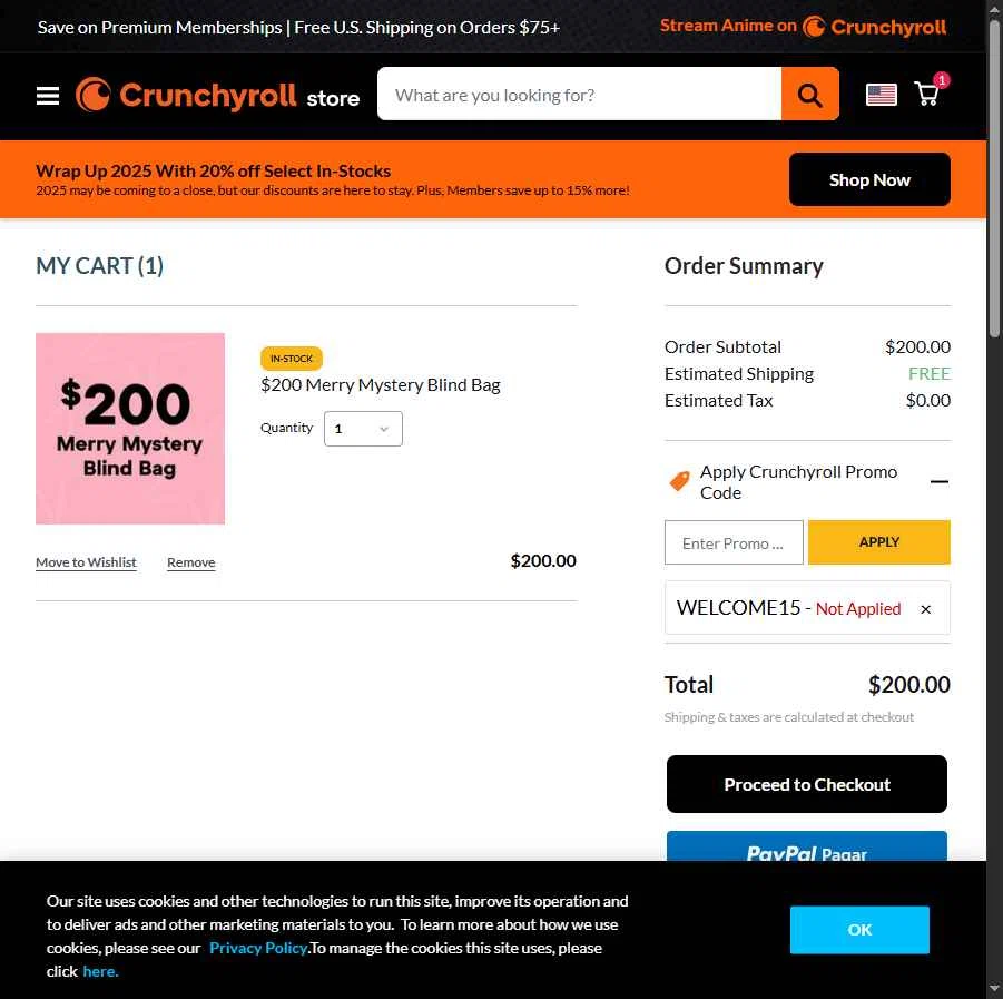 RightStuf checkout page showing RightStuf promo code box | Screenshot taken by SimplyCodes community member on Dec 26, 2025