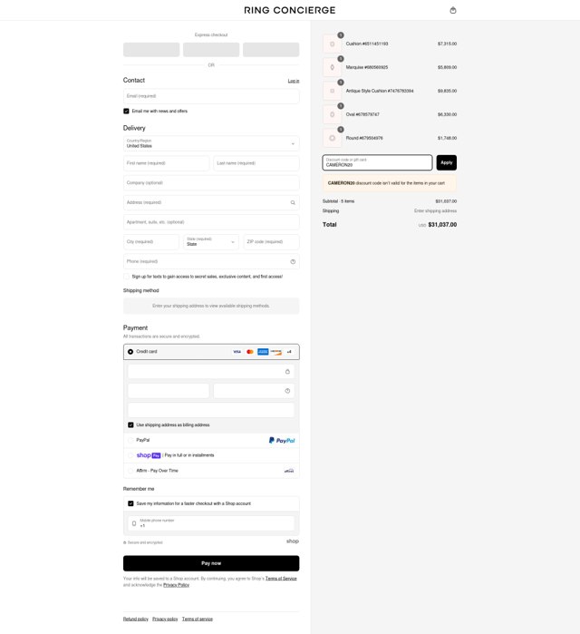 Ring Concierge checkout page showing Ring Concierge discount code box | Screenshot taken by SimplyCodes community member on Apr 1, 2025
