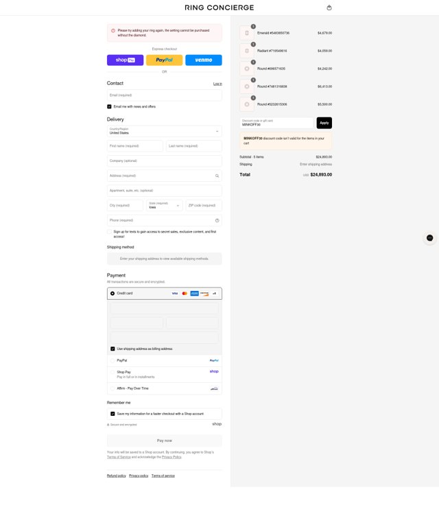 Ring Concierge checkout page showing Ring Concierge discount code box | Screenshot taken by SimplyCodes community member on Aug 21, 2025