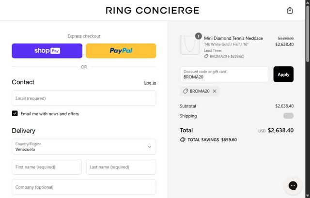 Ring Concierge checkout page showing Ring Concierge discount code box | Screenshot taken by SimplyCodes community member on Jul 11, 2025