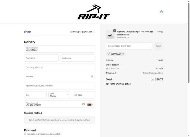 Ringor checkout page showing Ringor coupon code box | Screenshot taken by SimplyCodes community member on Sep 1, 2025