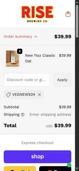 VEGNEWS24 coupon verification screenshot