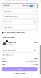 welcome10 coupon verification screenshot