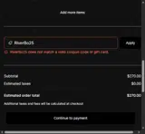 RiverBo25 coupon verification screenshot