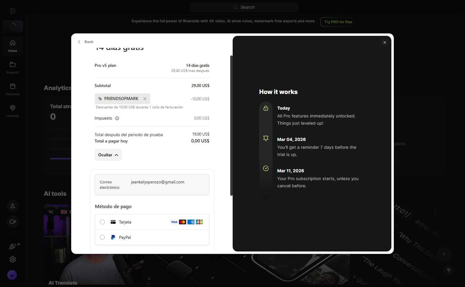 Riverside checkout page showing Riverside promo code box | Screenshot taken by SimplyCodes community member on Feb 25, 2026