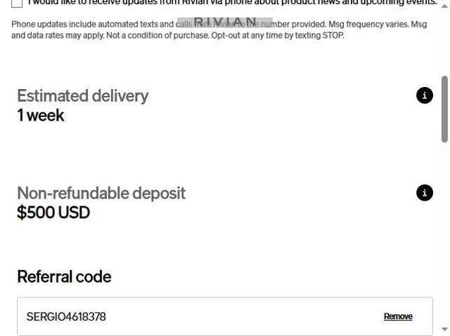Rivian checkout page showing Rivian discount code box | Screenshot taken by SimplyCodes community member on Jun 17, 2025