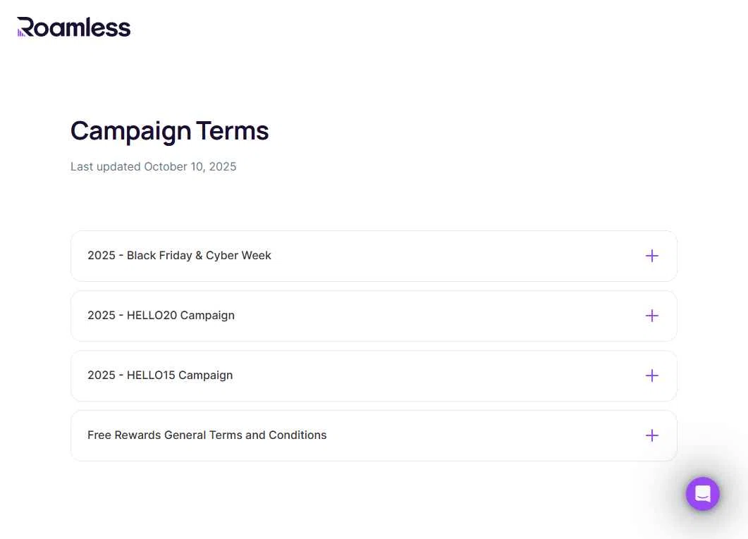 Roamless checkout page showing Roamless promo code box | Screenshot taken by SimplyCodes community member on Nov 25, 2025