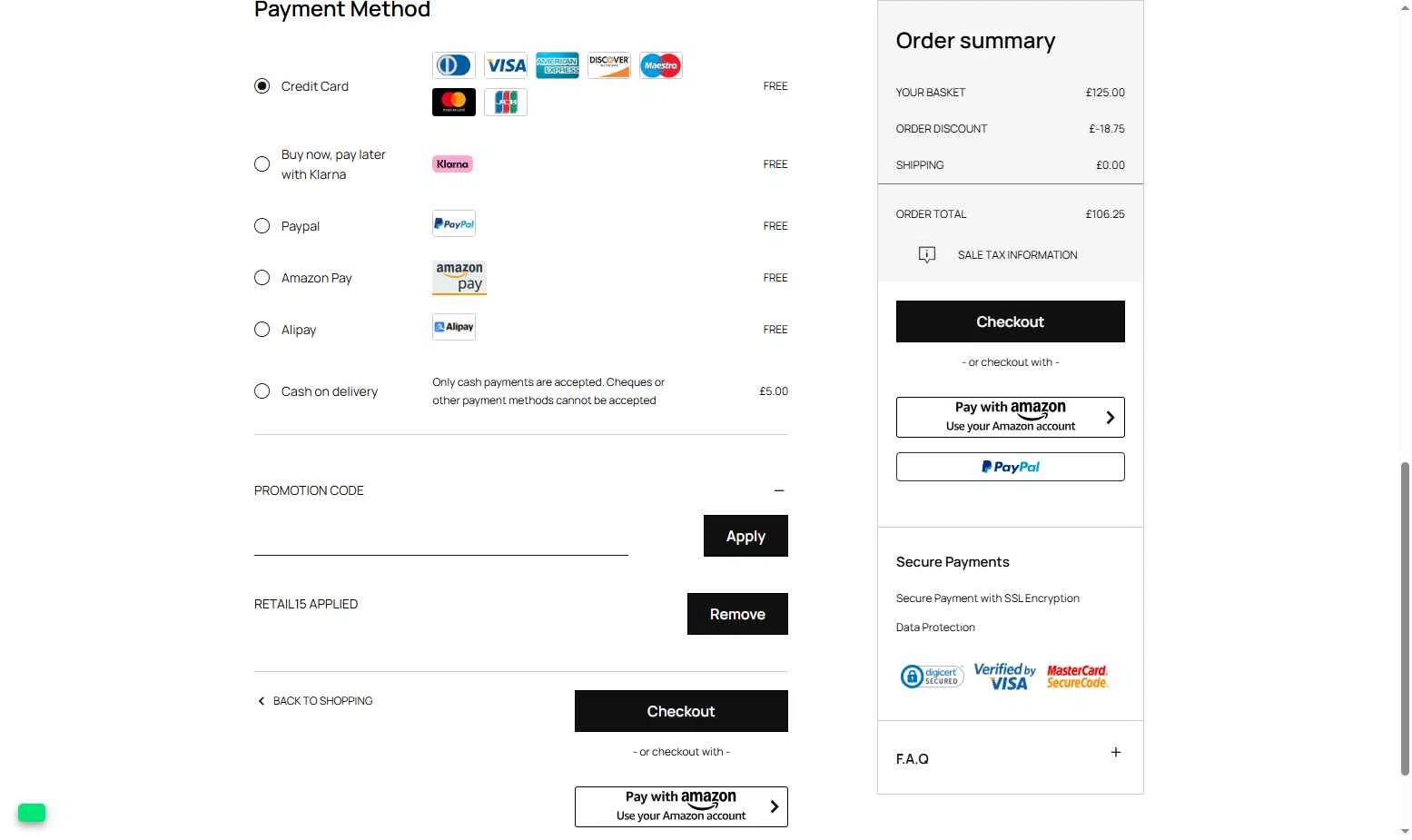 Roberto Cavalli UK checkout page showing Roberto Cavalli UK promo code box | Screenshot taken by SimplyCodes community member on Nov 19, 2025