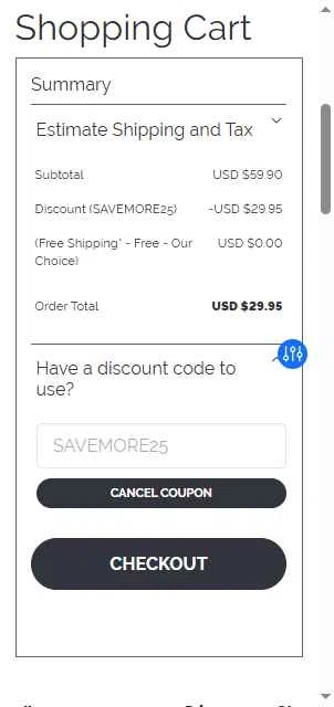 Roberts Camera checkout page showing Roberts Camera coupon code box | Screenshot taken by SimplyCodes community member on Nov 28, 2025